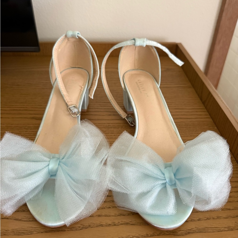 Custom Blue Women's Sandals with Bow